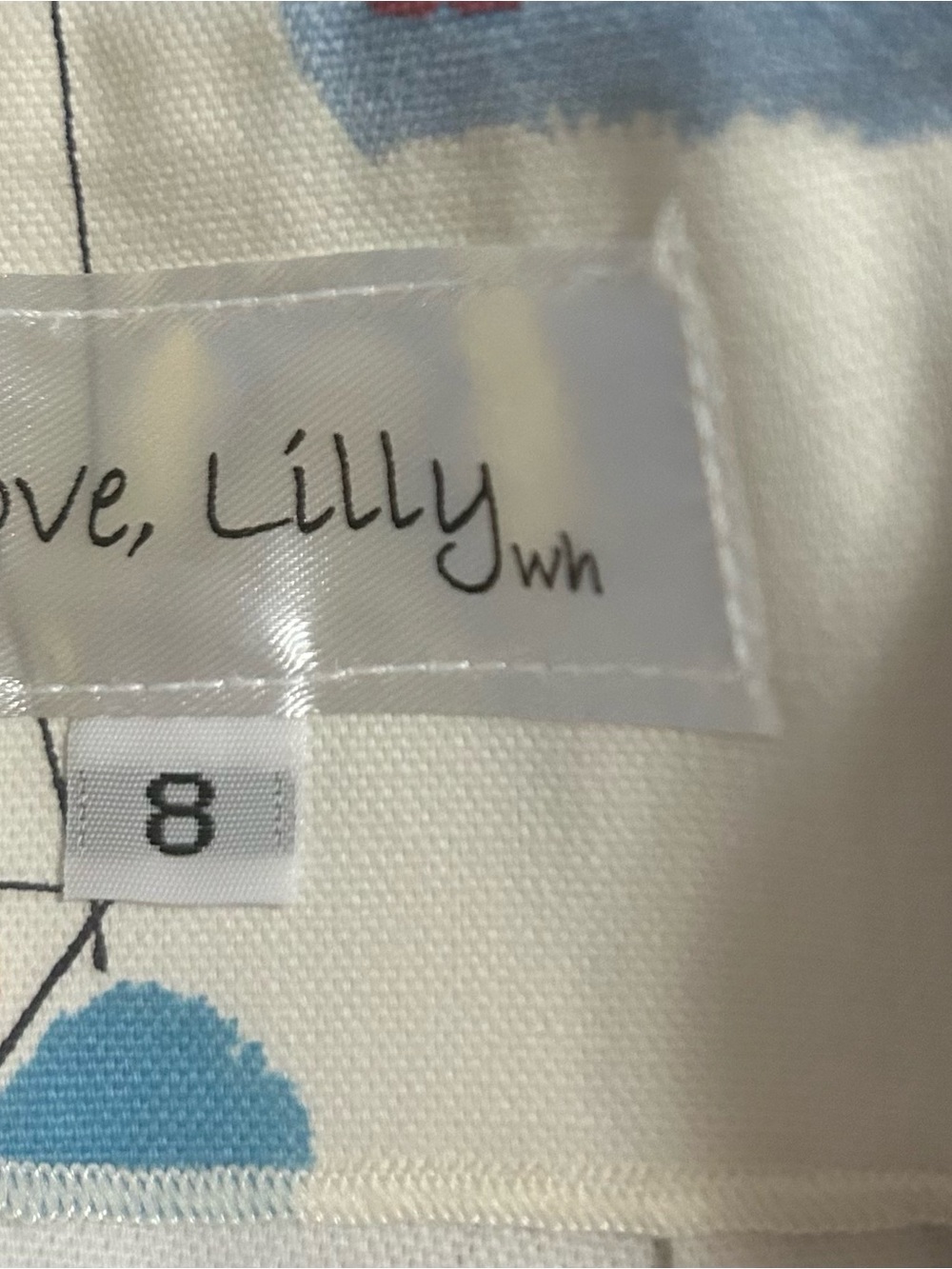 LOVE, LILLY 8 Women’s Nautical Print Mini Skirt White Navy & Yellow Braided Hem - Picture 3 of 3